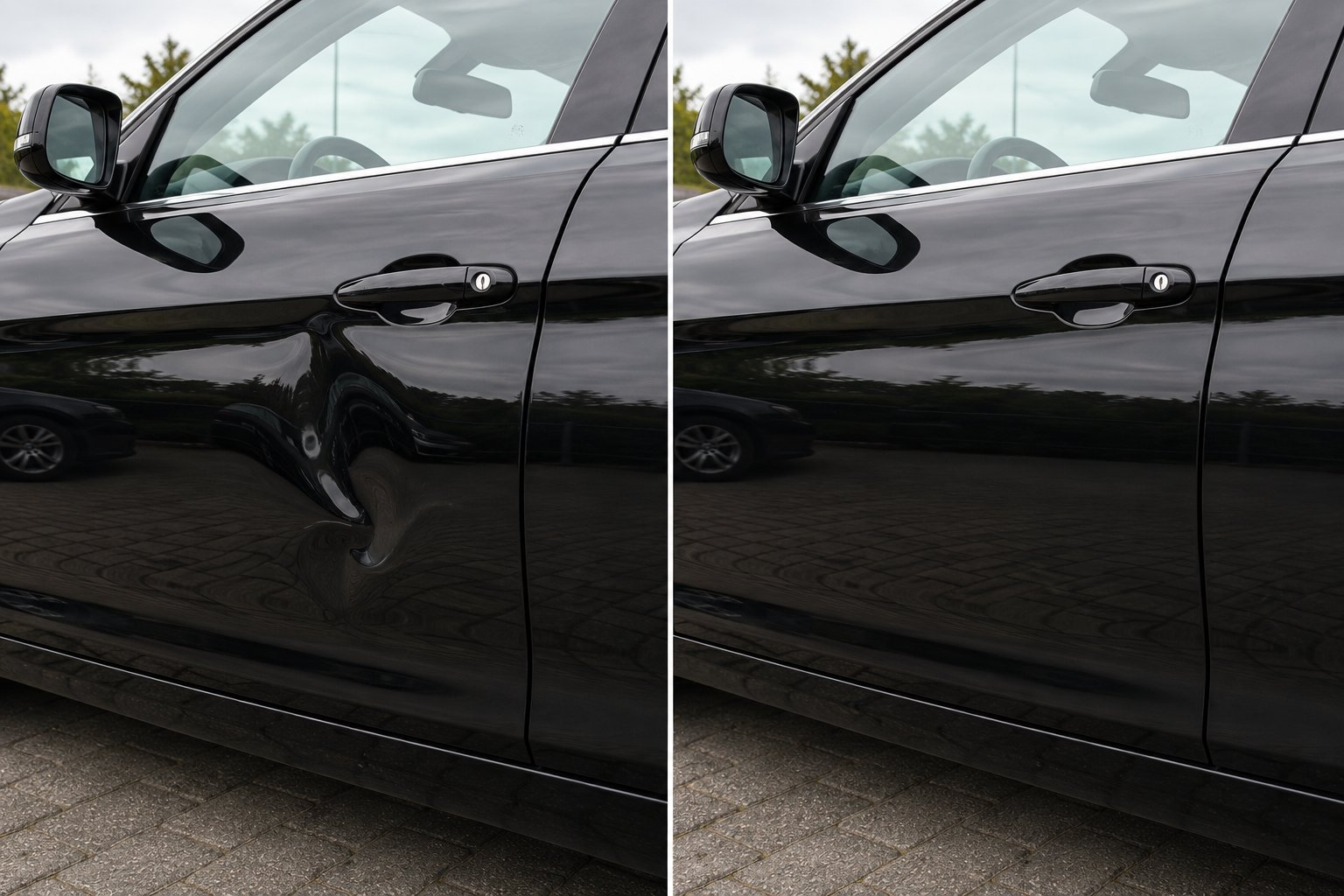 Mercedes Türdelle Parkrempler vorher nachher